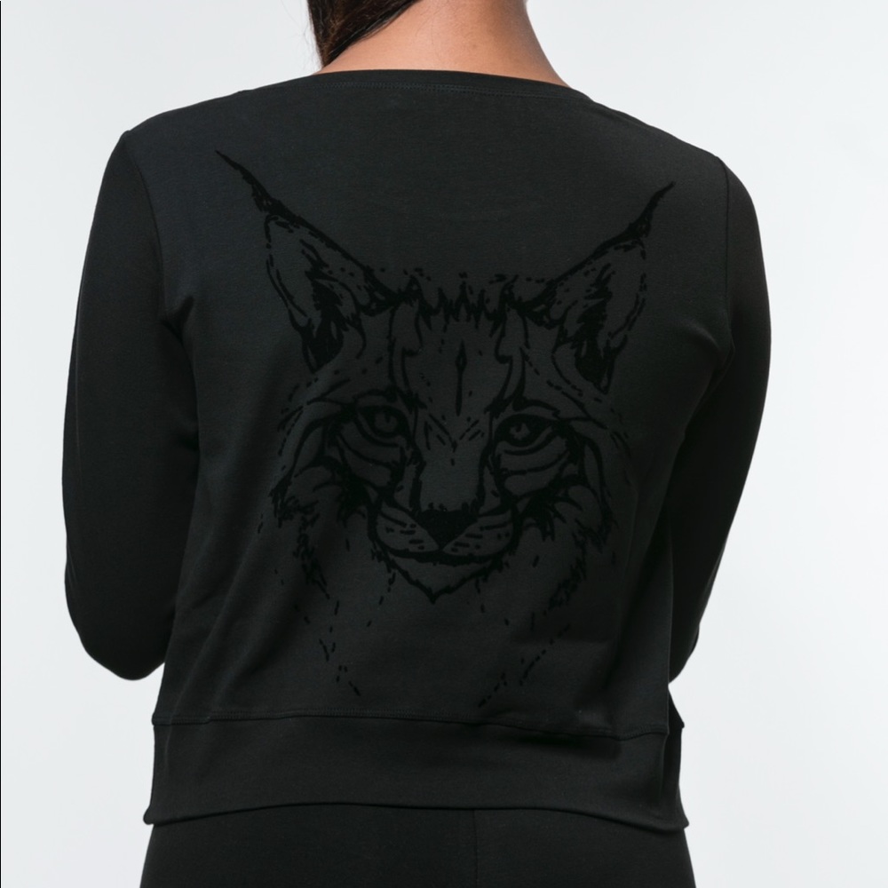 Lynx Active Black Warm Up Crop Top